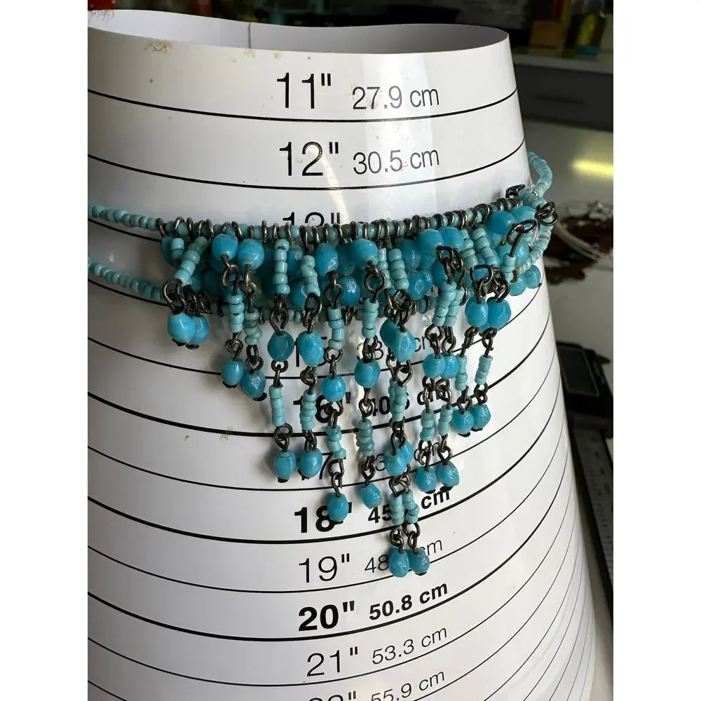 Turquoise Beaded Icicle Necklace